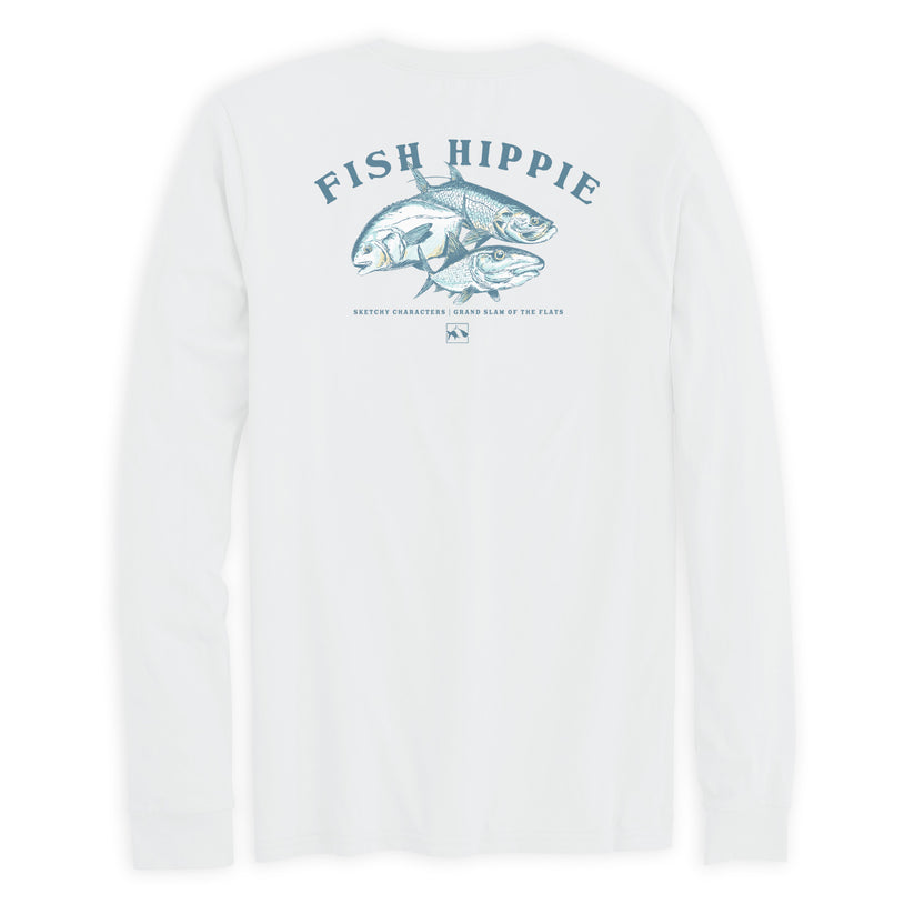 Fish Hippie M LS Flats Slam Pocket Tee WHITE