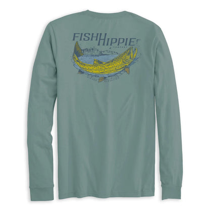 Fish Hippie M LS Surge Tee FERN