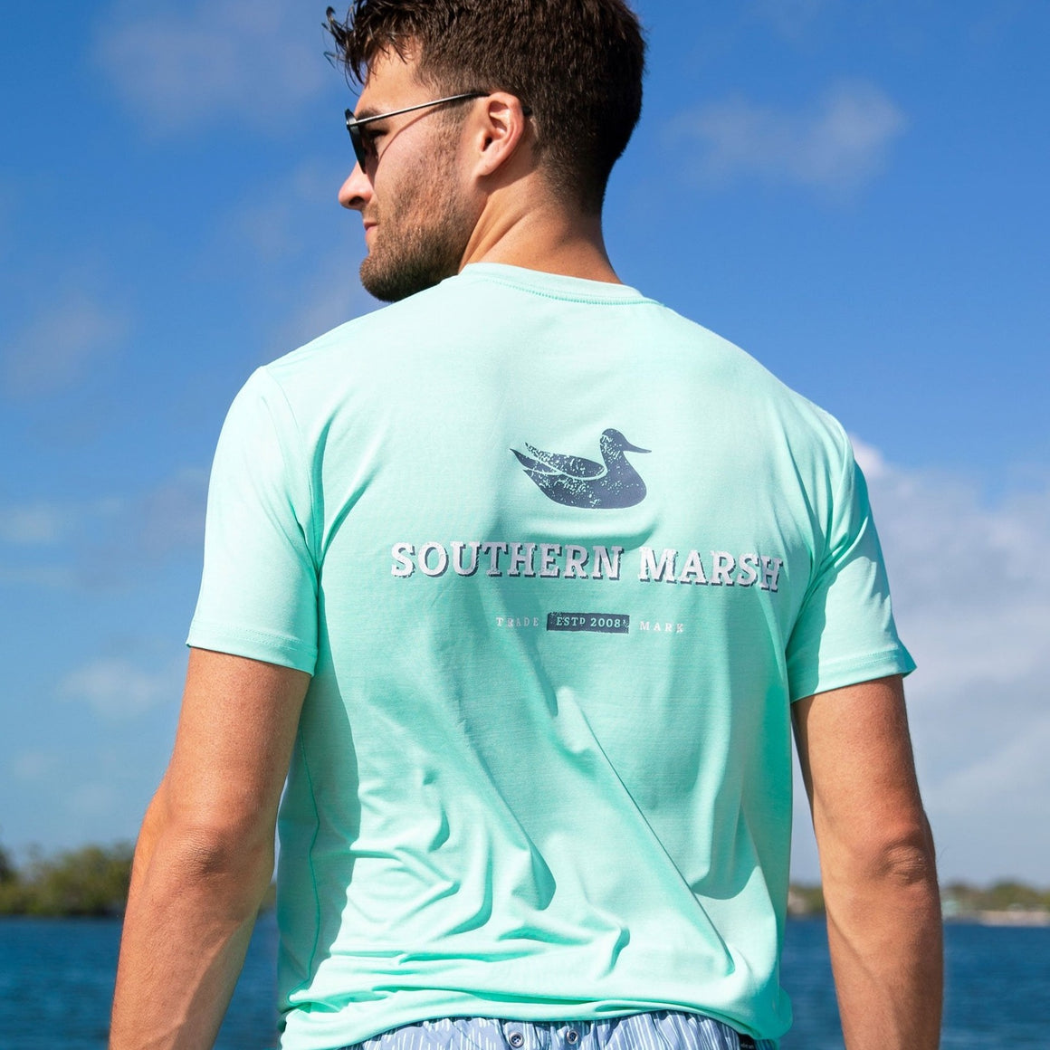 Southern Marsh M SS Fieldtec Trademark Tee BIMINI GRN