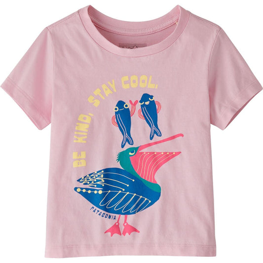 Patagonia Baby SS Graphic Tee Free Ride PEACEFUL PINK
