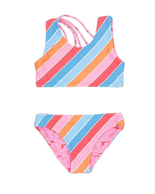 Feather 4 Arrow Girl's Summer Sun Reversible Bikini MULTI
