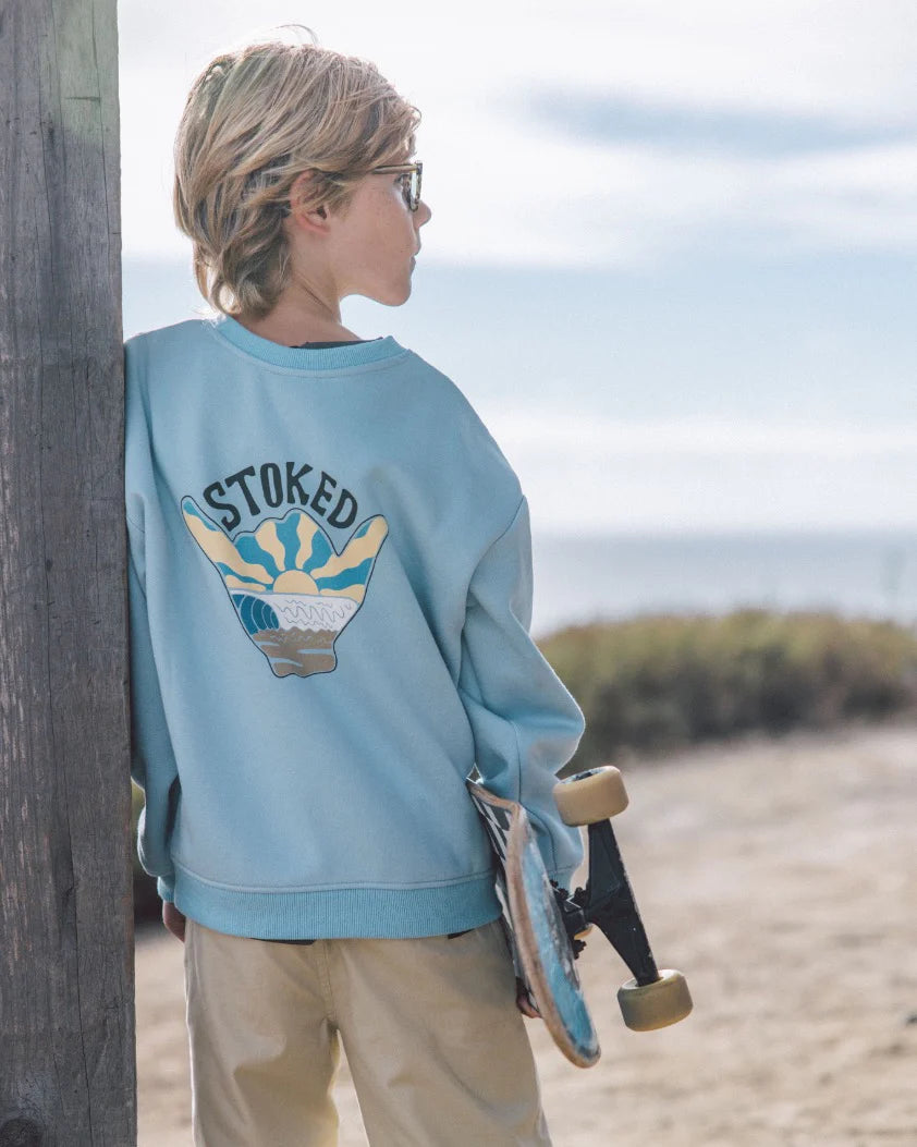 Feather 4 Arrow Kids Stoked Sweatshirt STERLING BLUE