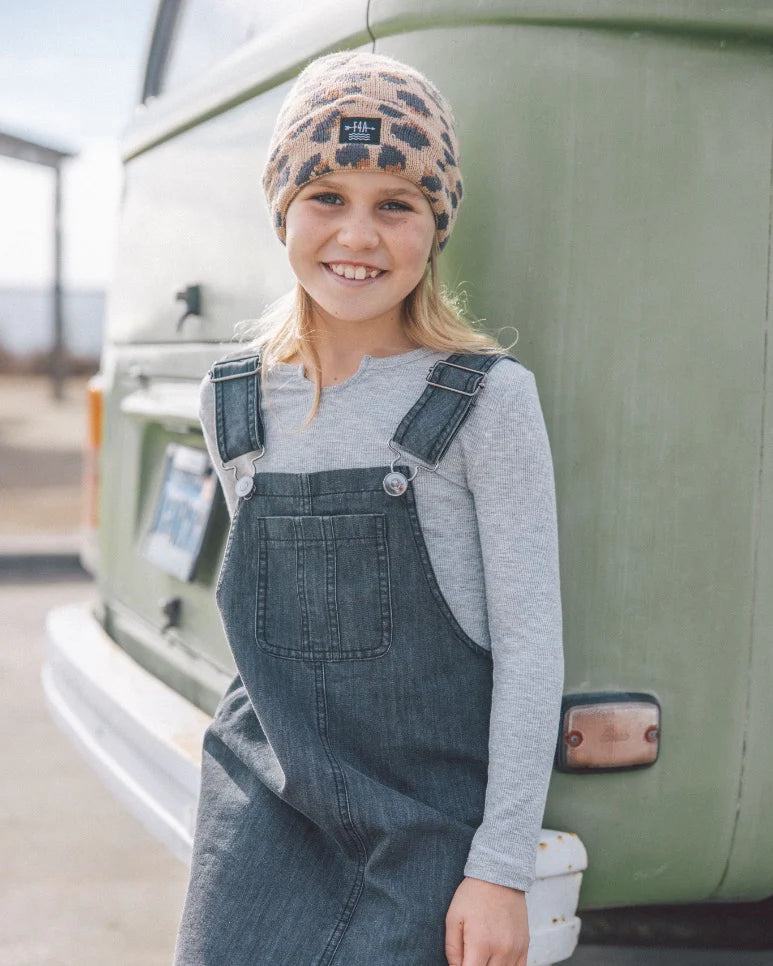 Feather 4 Arrow Girls Chelsea Denim Overall Dress BLACK