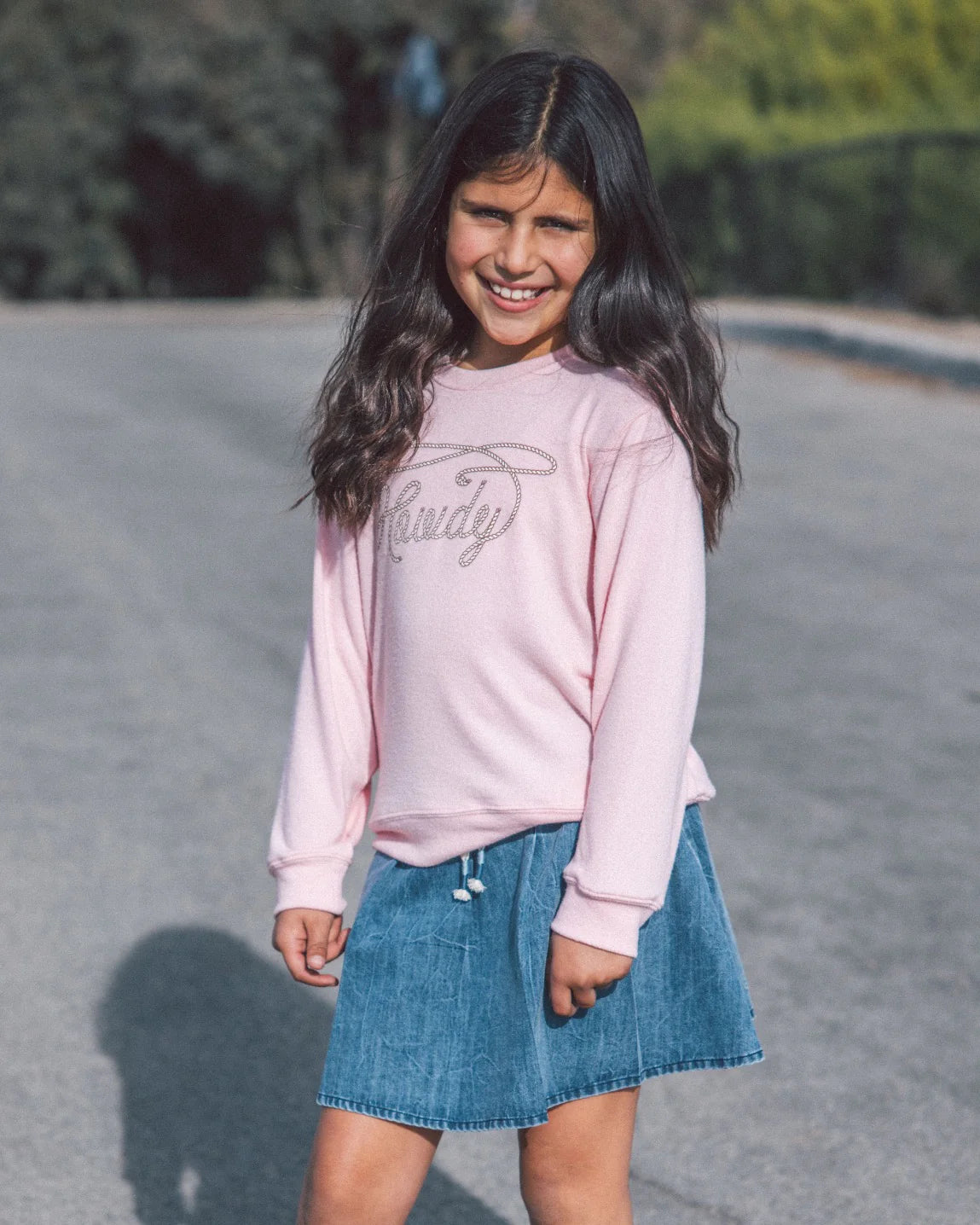 Feather 4 Arrow Girls Tessa Denim Skirt VINTAGE DENIM
