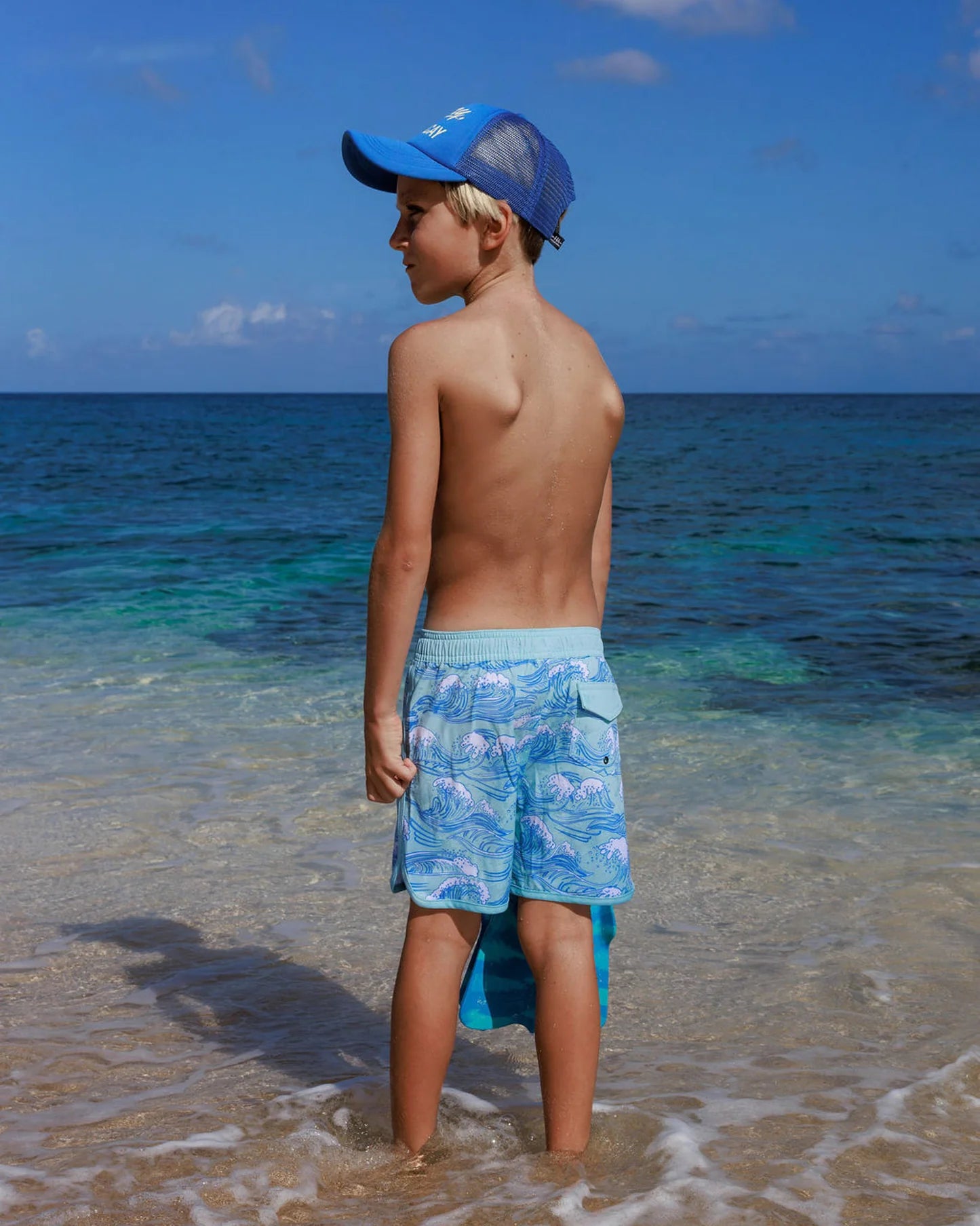Feather 4 Arrow Kid's On Vacay Trucker MARINA BLUE