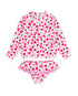Feather 4 Arrow Girl's LS Sandy Toes Rashguard Swim Set-Berry Sweet MULTI