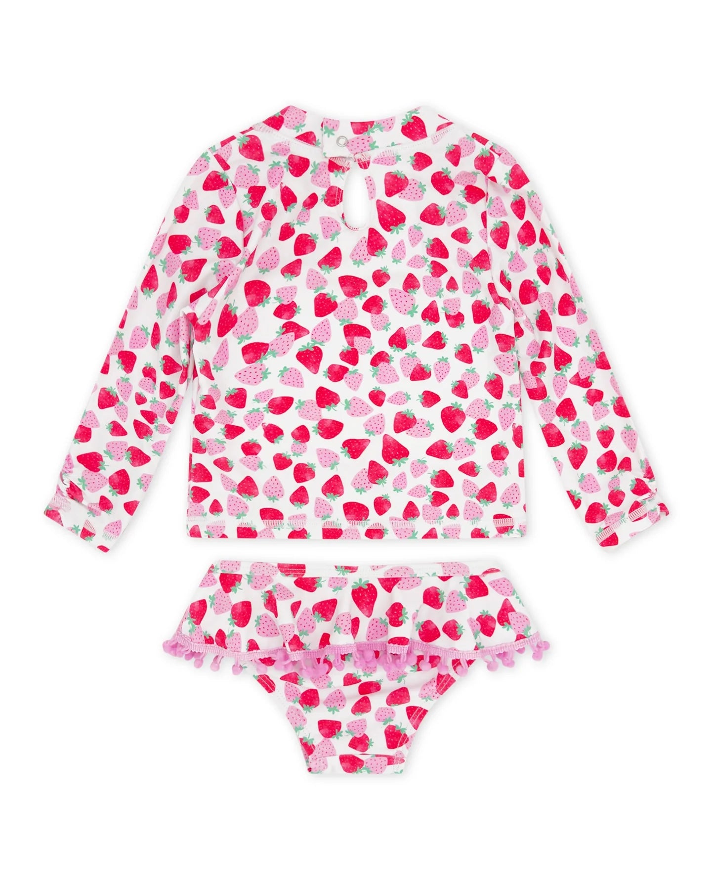Feather 4 Arrow Girl's LS Sandy Toes Rashguard Swim Set-Berry Sweet MULTI