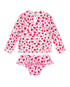 Feather 4 Arrow Girl's LS Sandy Toes Rashguard Swim Set-Berry Sweet MULTI