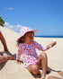 Feather 4 Arrow Girl's LS Sandy Toes Rashguard Swim Set-Berry Sweet MULTI