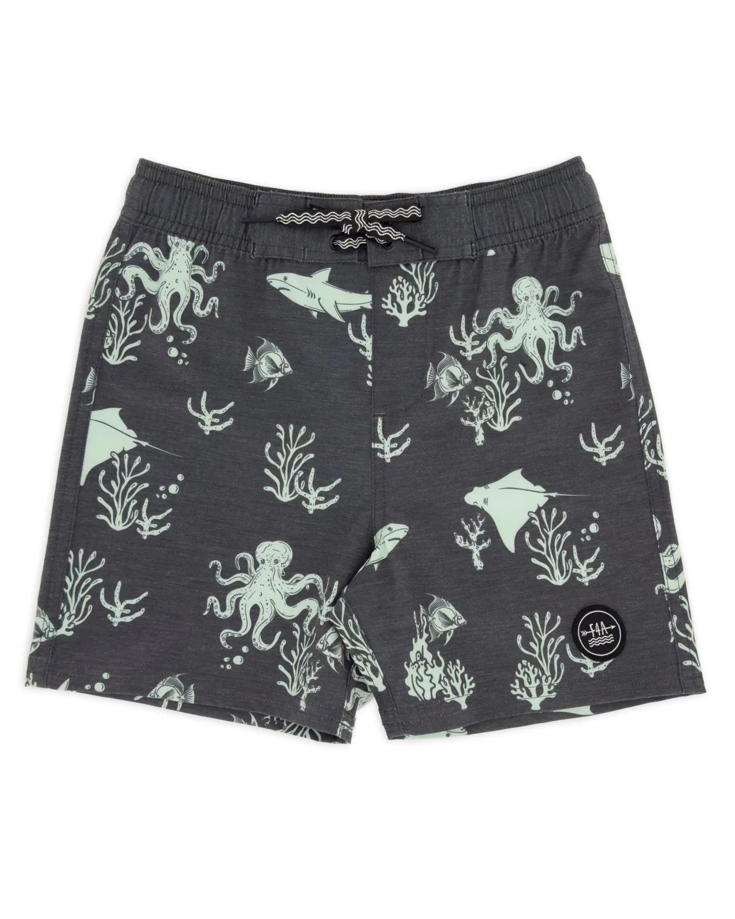 Feather 4 Arrow Boy's Classic Boardshort Deep Sea BLACK