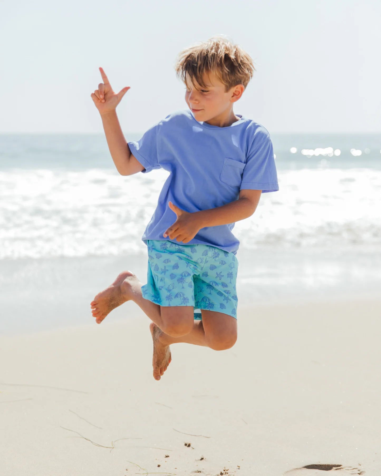 Feather 4 Arrow Boy's Beach Icon Volley Trunk AQUA CRYSTAL