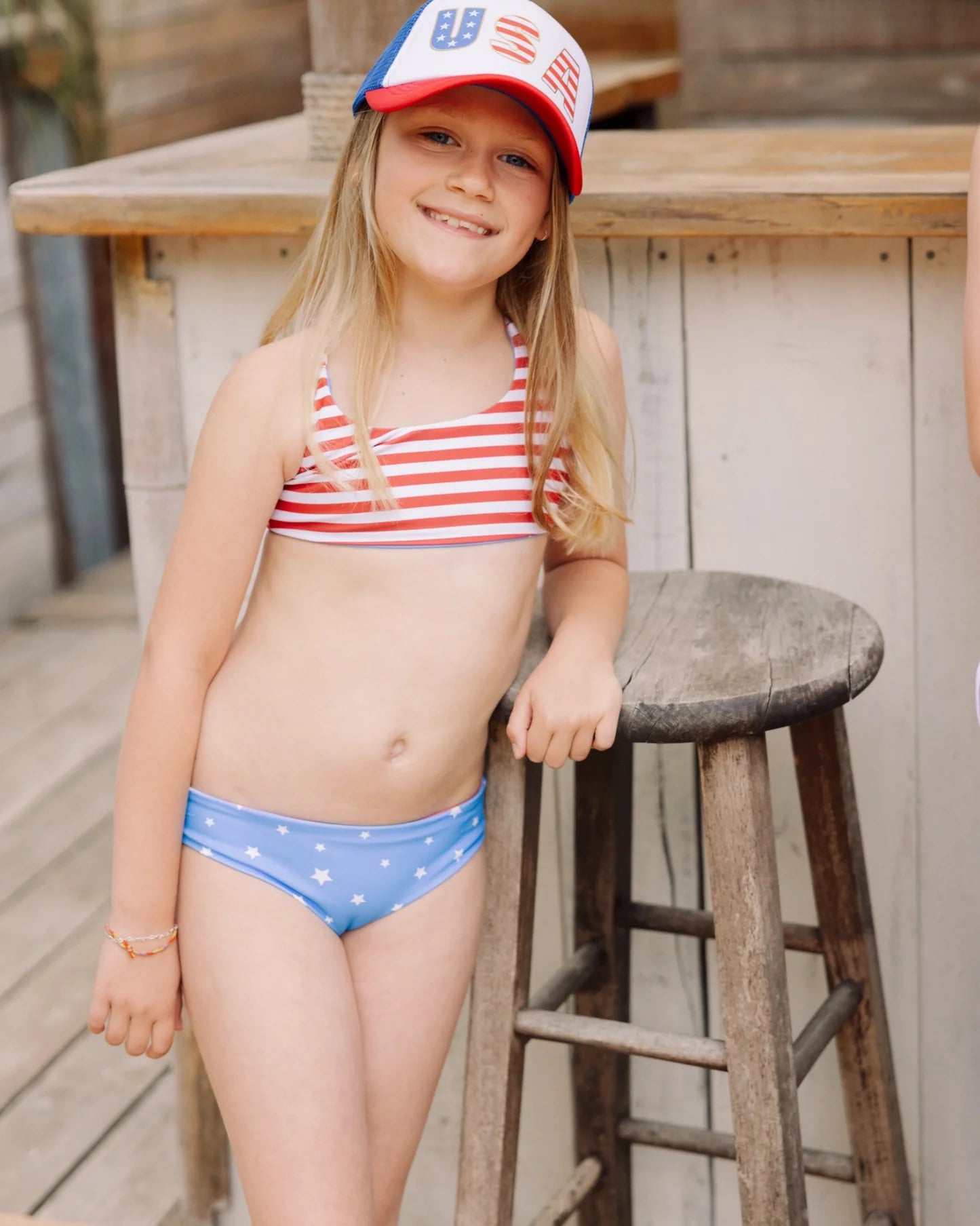 Feather 4 Arrow Kid's Trucker Hat Firecracker BLUE JAY