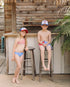 Feather 4 Arrow Kid's Trucker Hat USA Smiley NAVY