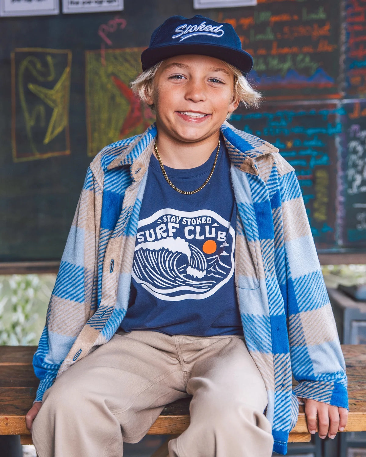 Feather 4 Arrow Boys LS Surf Club Tee CROWN BLUE