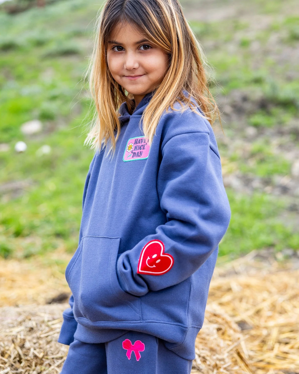 Feather 4 Arrow Girls Hadley Patch Hoody CROWN BLUE