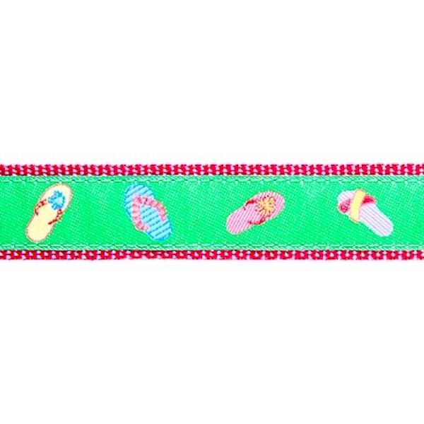 Preston Dog Collar Flip Flop GREEN / PINK