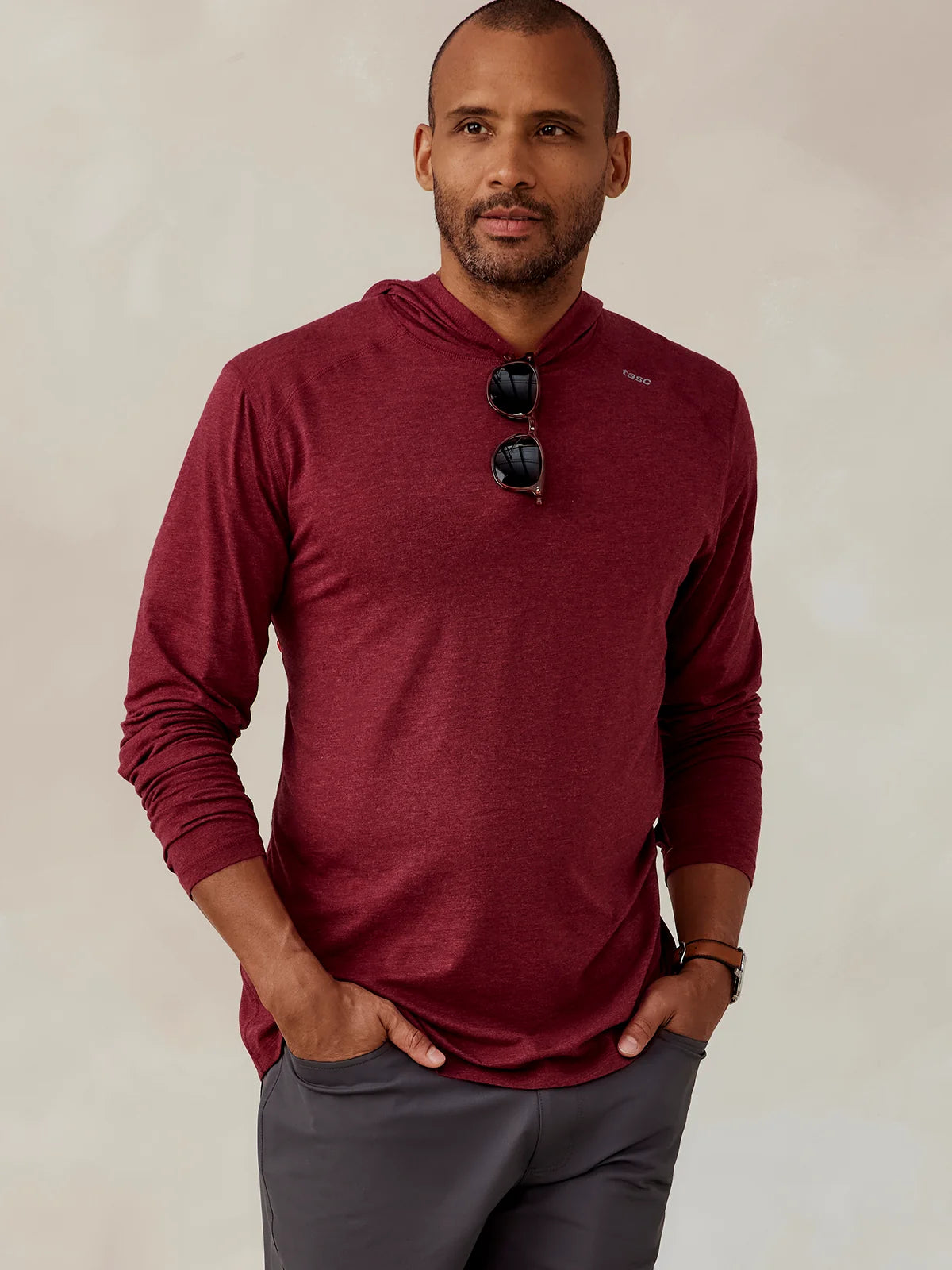 Tasc M Carrollton Hoodie BRICK HEATHER