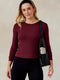 Tasc W LS Microluxe Rib Tee WINEBERRY
