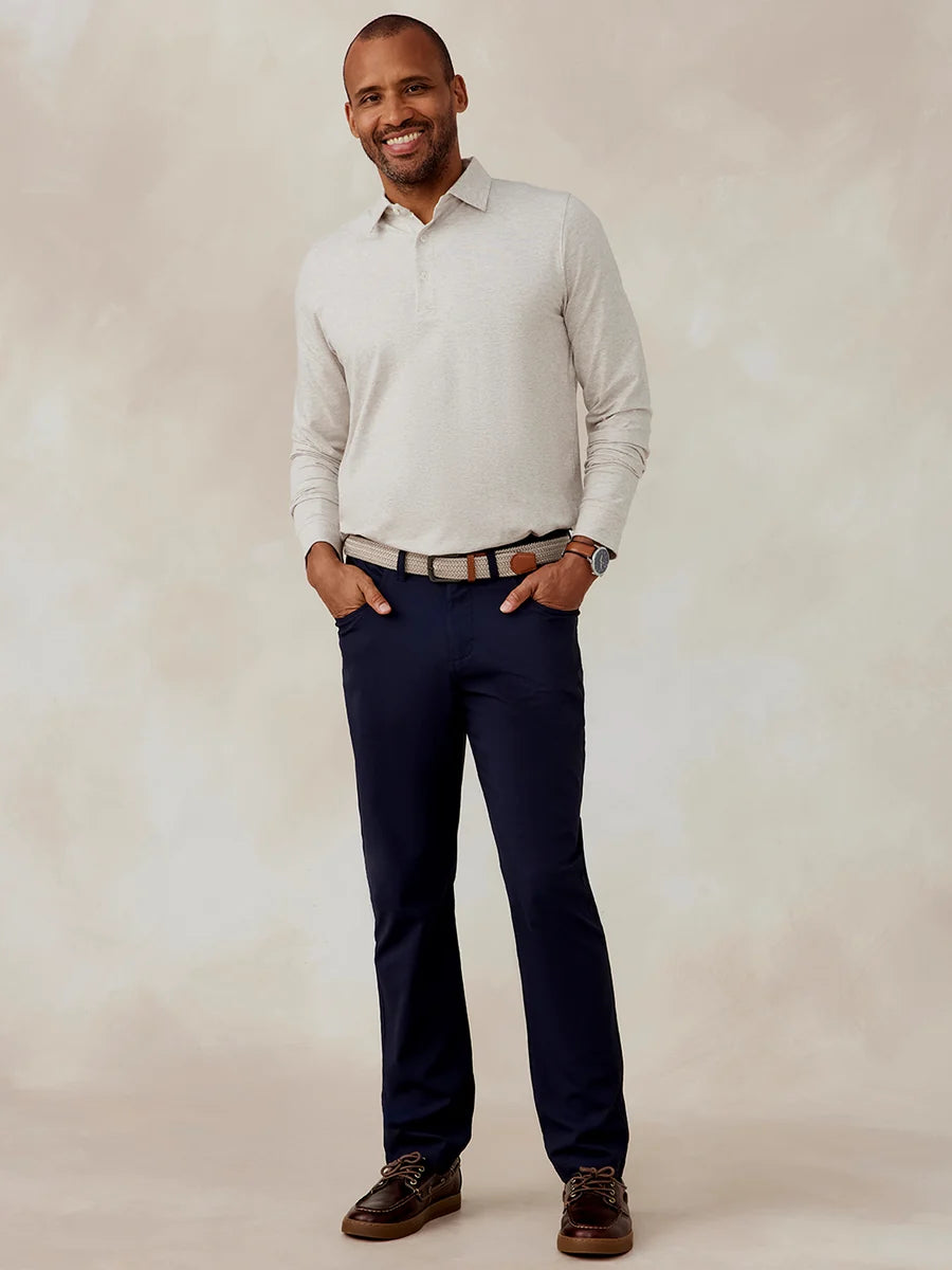 Tasc M LS Westport Polo OATMEAL HEATHER
