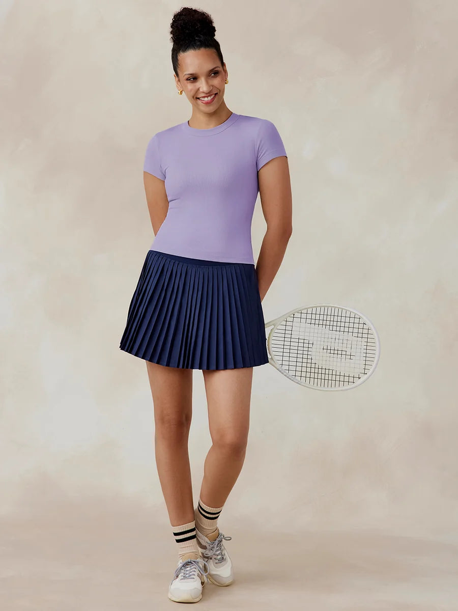 Tasc W SS Microluxe Rib Tee MOONLIGHT LAVENDER