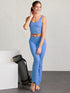 Tasc W Sculptive Rib Crop Tank BLUE TOPAZ