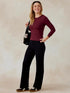 Tasc W LS Microluxe Rib Tee WINEBERRY