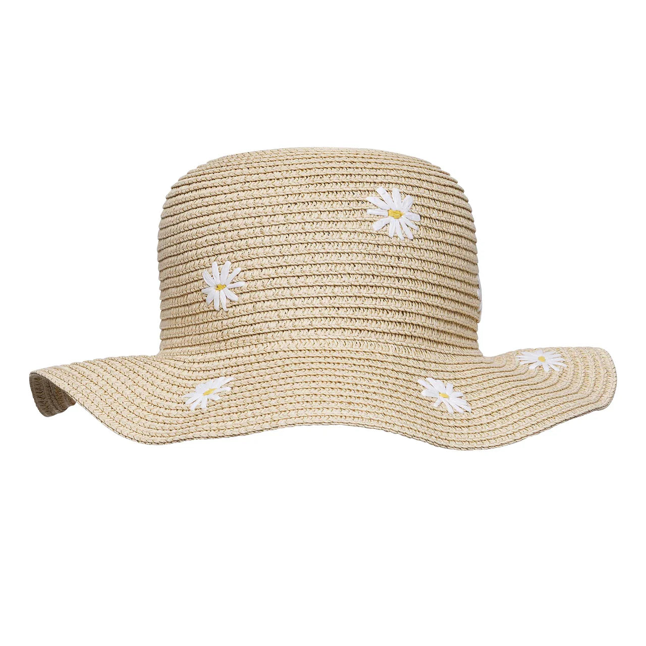 Snapperrock Daisy Embroidered Hat NATURAL