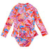 Snapperrock Girls LS Skirt Surf Suit BLOOMING SUNSET
