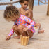 Snapperrock Girls LS Skirt Surf Suit BLOOMING SUNSET