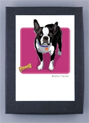 Paper Russells Dog Notecards BOSTON TERRIER 896