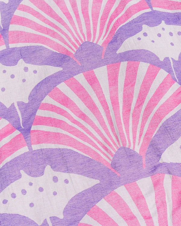 Sand Cloud Geo Manta Rays Beach Towel MAGENTA - REG