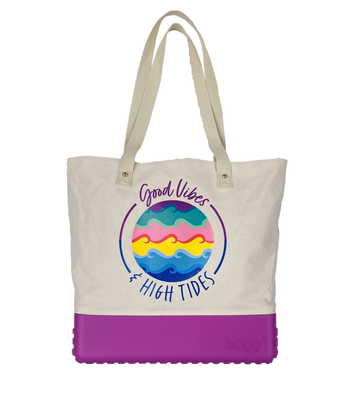 Bogg Printed Canvas Bag GOOD VIBES