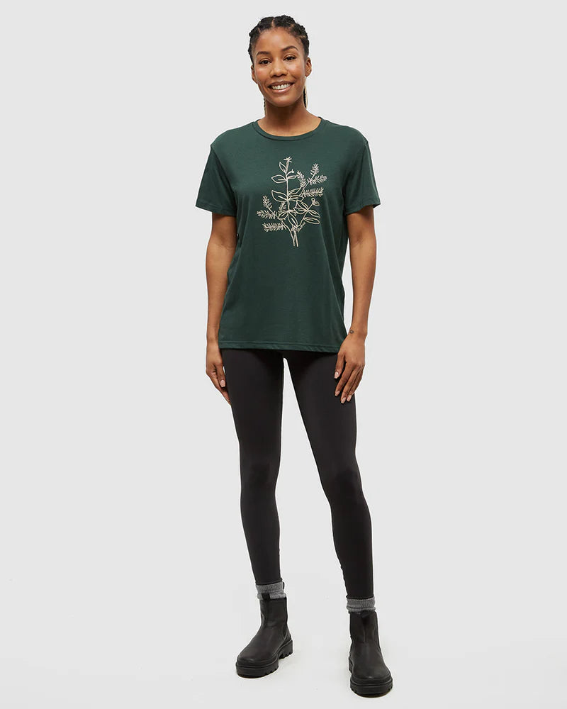 tentree W Autumn Flora Tee FOREST PINE
