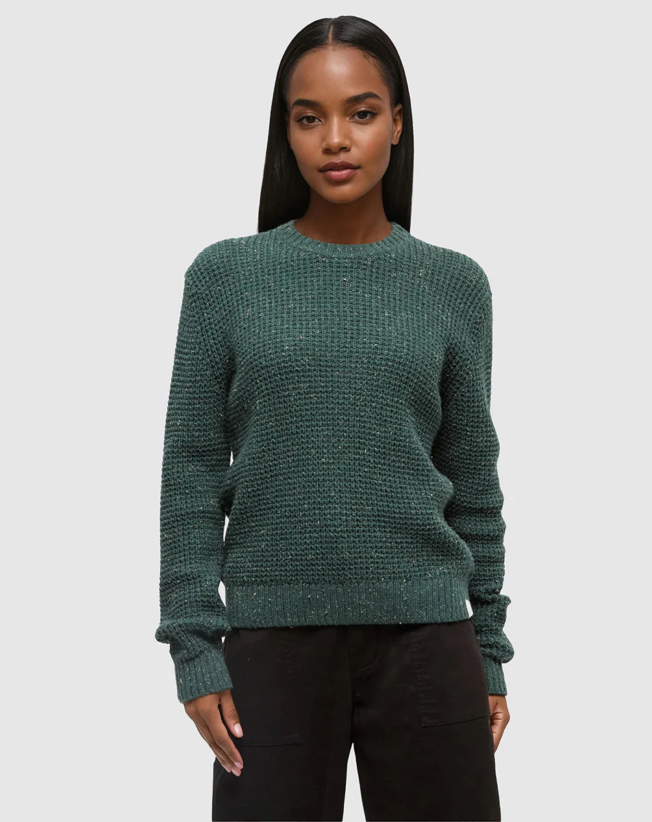 tentree W Highline Nep Crew Sweater FOREST PINE