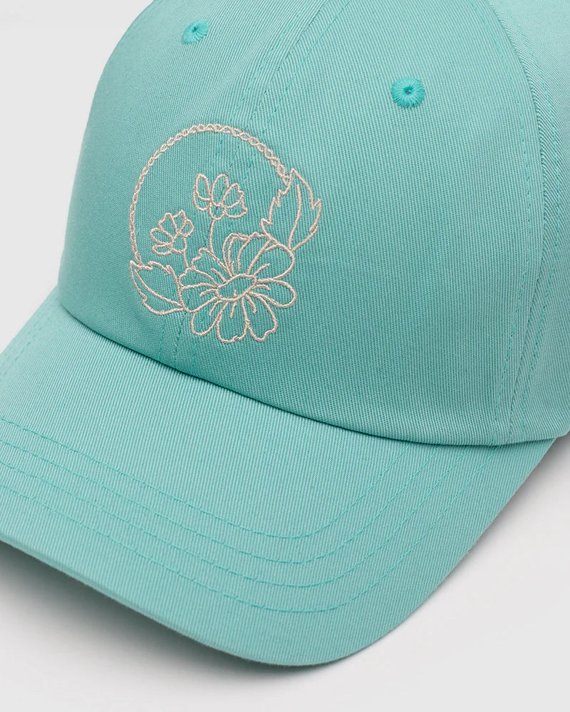 tentree Embroidered Haiti Peak Hat TURQUOISE SKY / WHITE