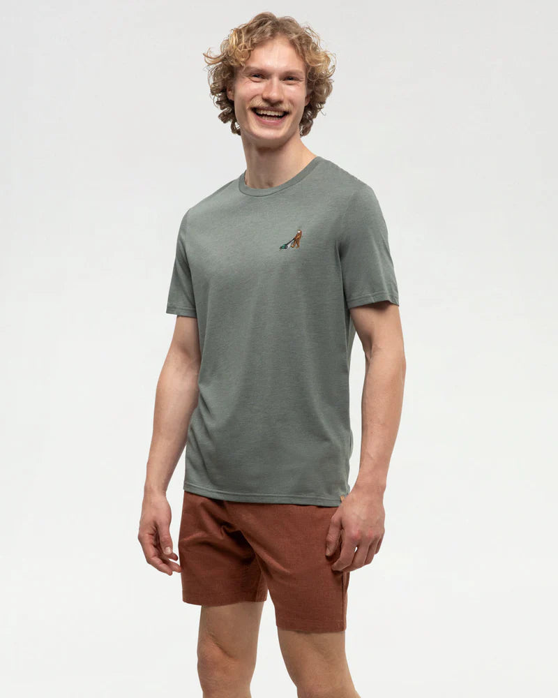 tentree M SS Sasquatch Lawn Mower Tee AGAVE GREEN