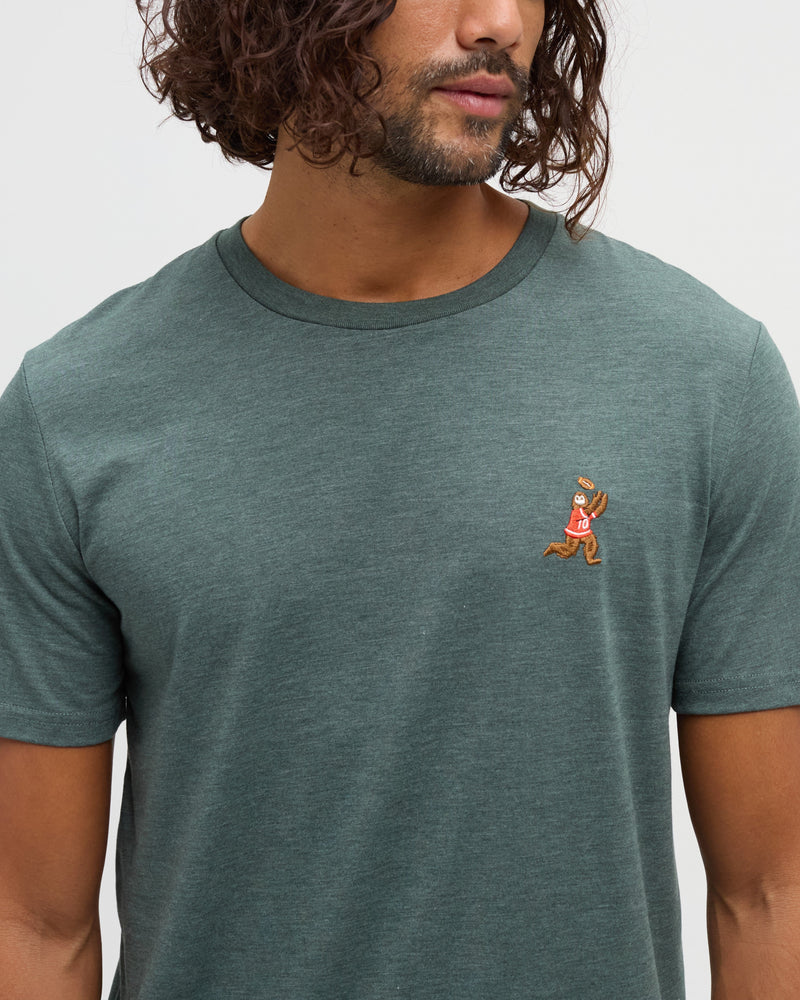 tentree M SS Sasquatch Football Tee PINE GREEN