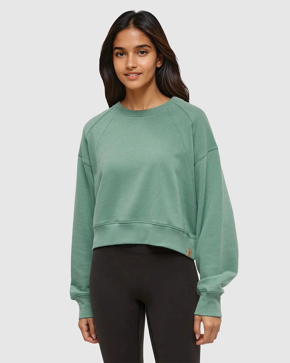 tentree W Bluffs Cropped Crew JADE