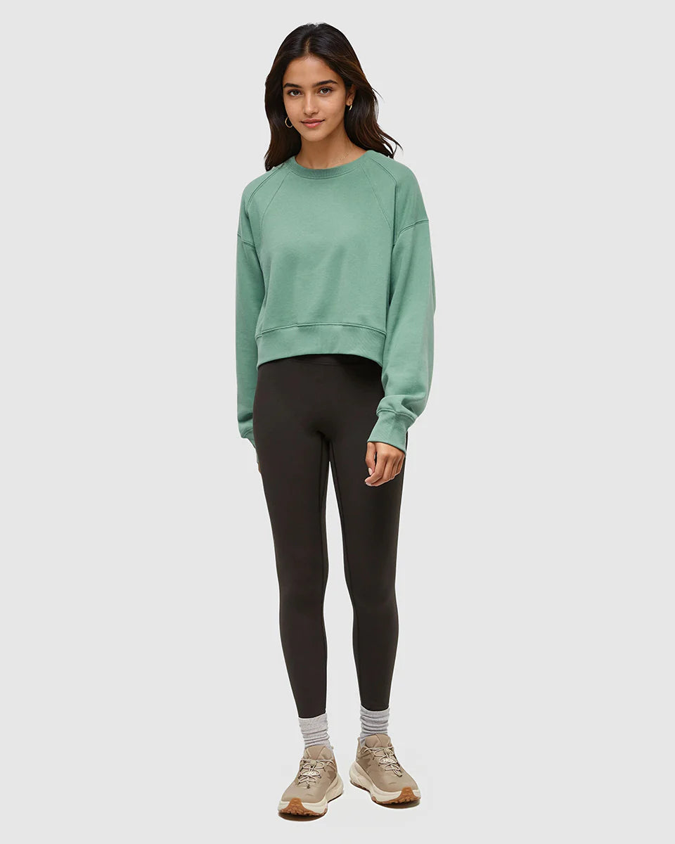 tentree W Bluffs Cropped Crew JADE