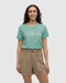 tentree W Summer Flora Tee TURQUOISE SKY/VINTAGE WHITE