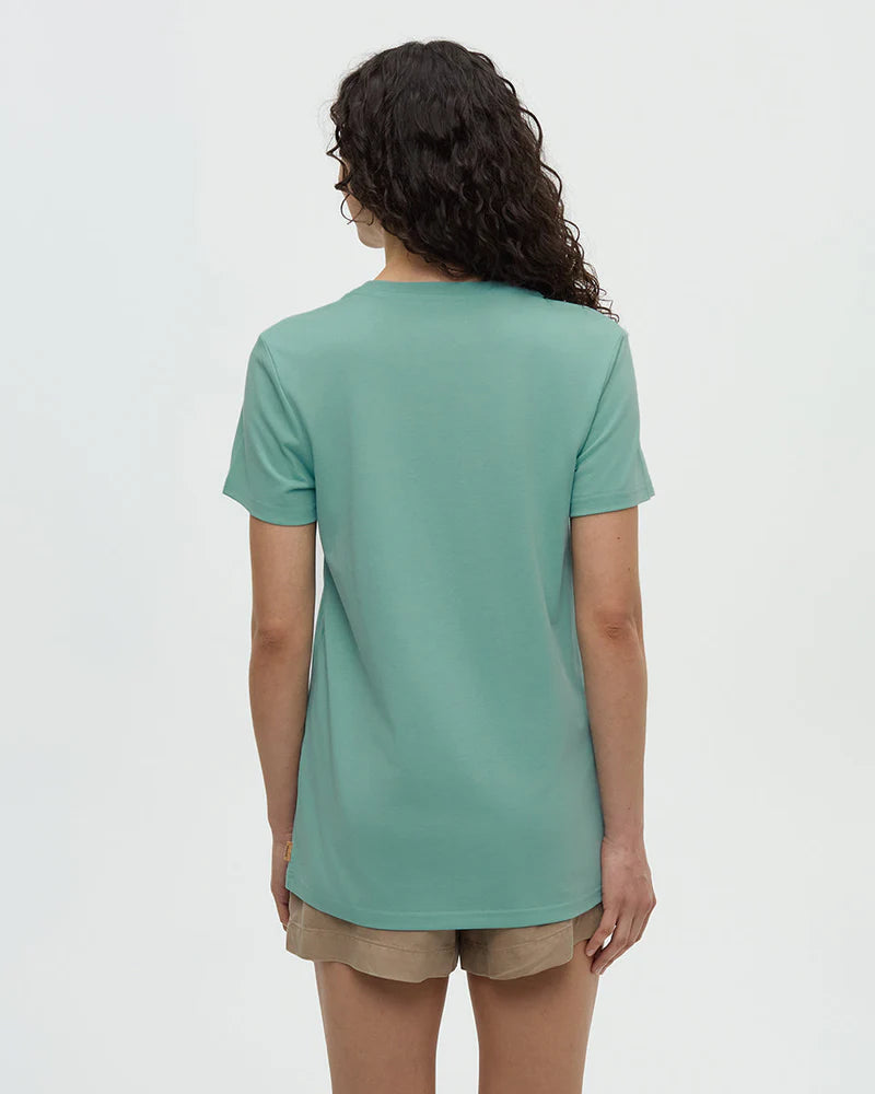 tentree W Summer Flora Tee TURQUOISE SKY/VINTAGE WHITE