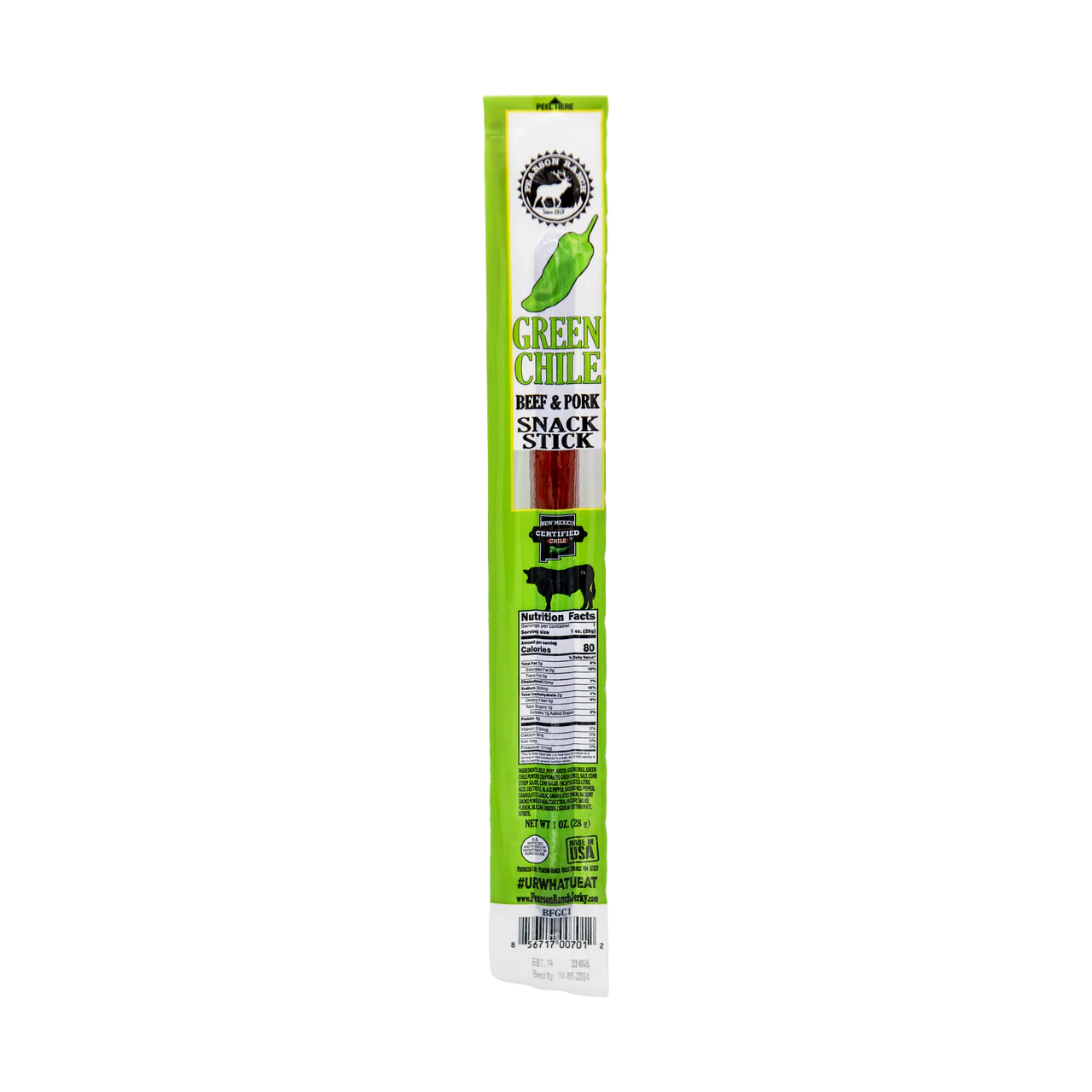 Pearson Ranch Green Chile Beef & Pork Snack Stick