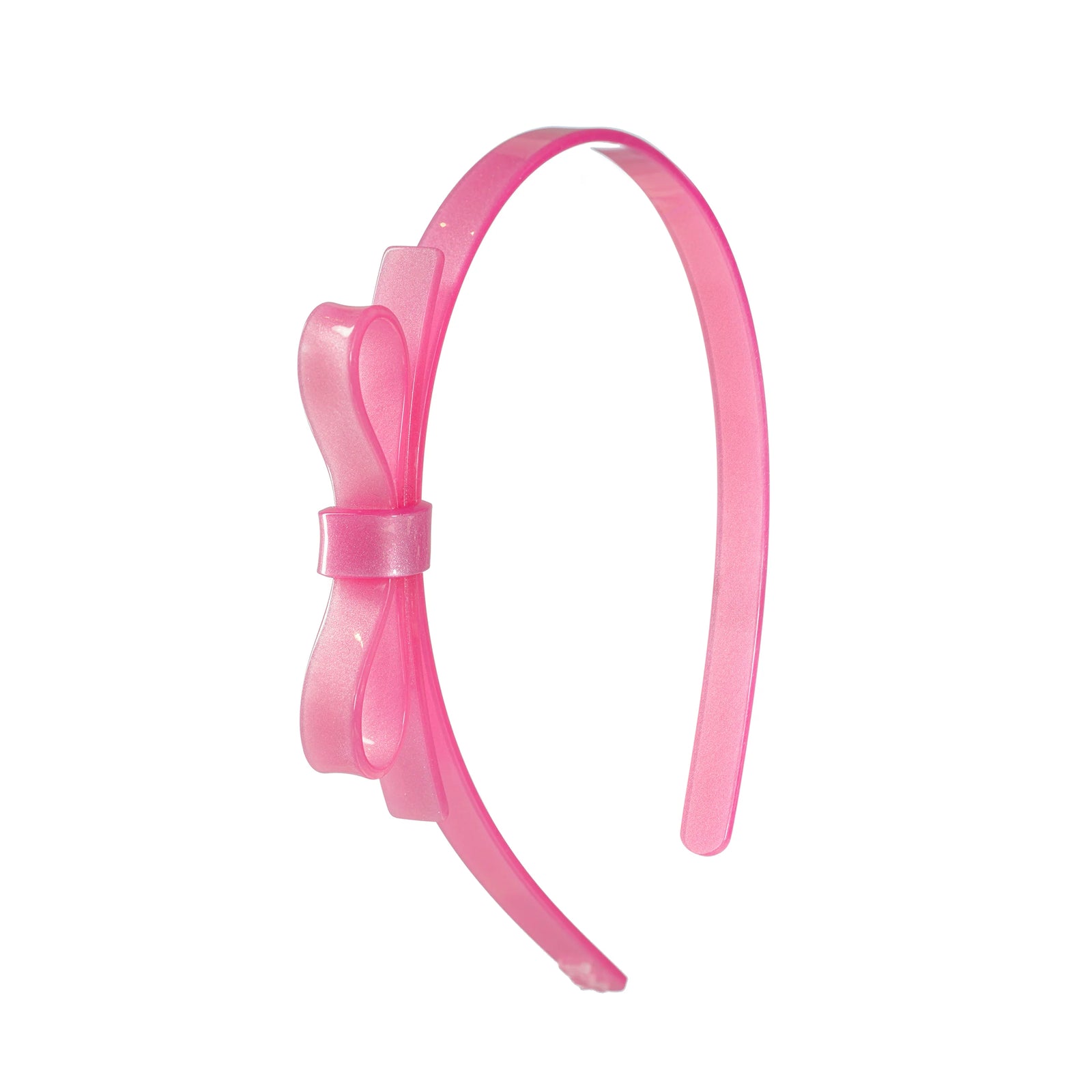 Lilies & Roses Thin Bow Satin Headband PINK