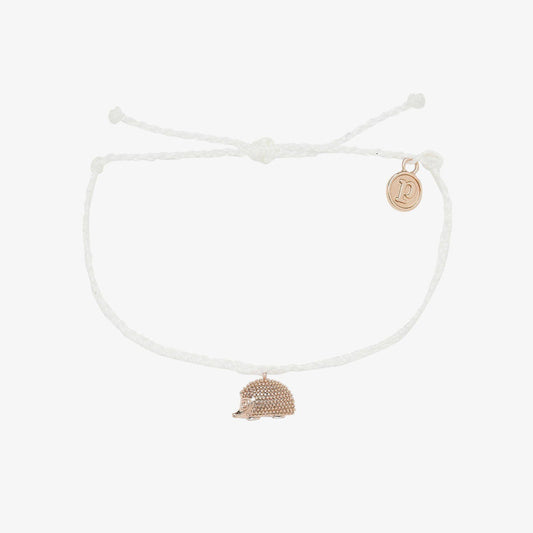 Pura Vida Rose Gold Hedgehog Charm Bracelet WHITE