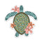 The Happy Sea 4" Sticker HIBISCUS TURTLE