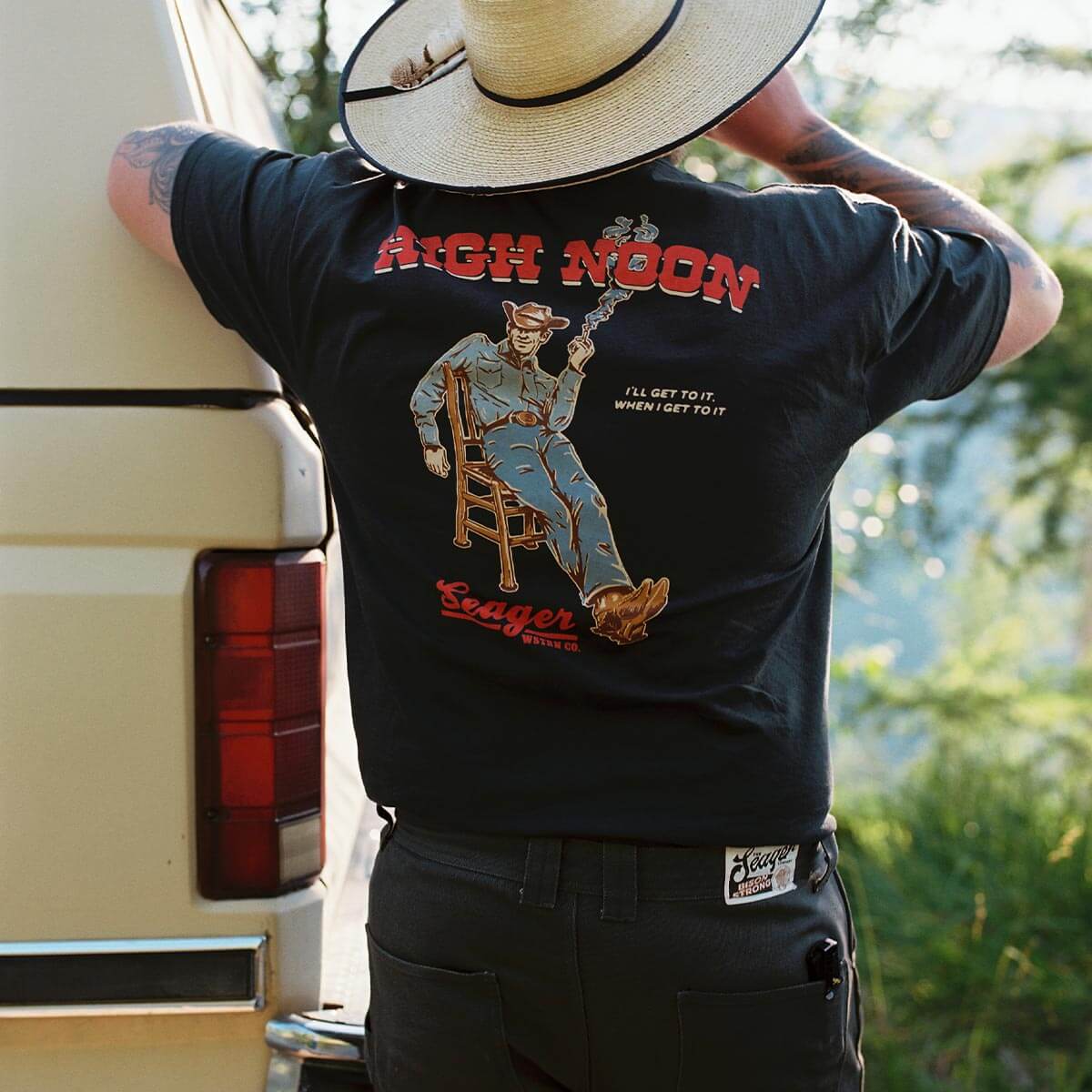 Seager M SS High Noon Tee VINTAGE BLACK