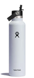 Hydro Flask 24oz Standard Mouth Flex Straw Cap WHITE