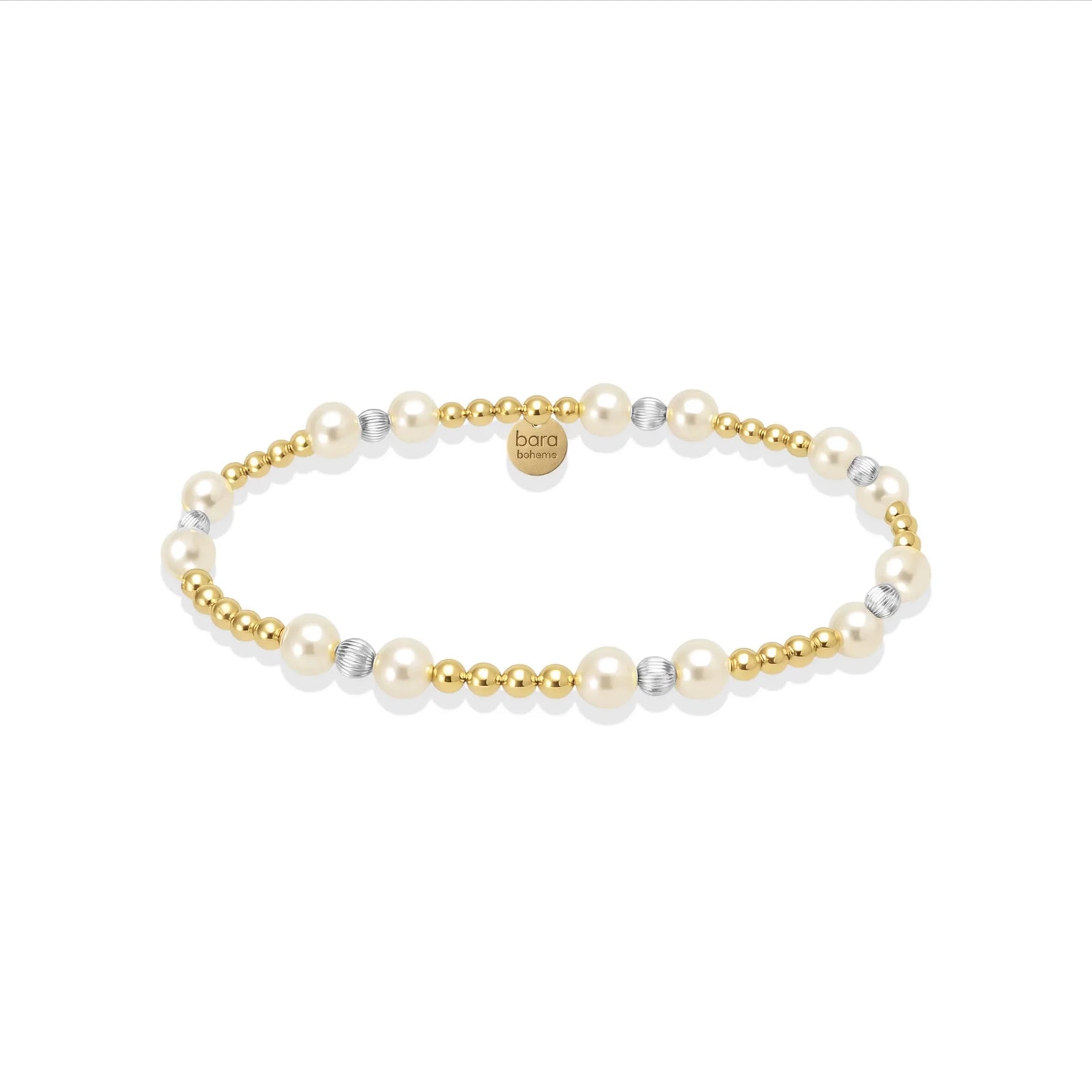 Bara Boheme Kimberly Pearl 2Tone Beaded Bracelet Gold Filled