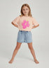 Feather 4 Arrow Girl's Hibiscus Boxy Tee ORANGE GLOW