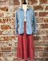 Flag & Anthem W Lavina Mocked Tiered Skirt RED STRIPE